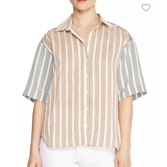 Sandro París Leopold Tricolor Stipe Shirt - Picture 1 of 10